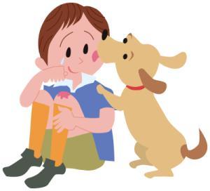 飼い主と愛犬の画像