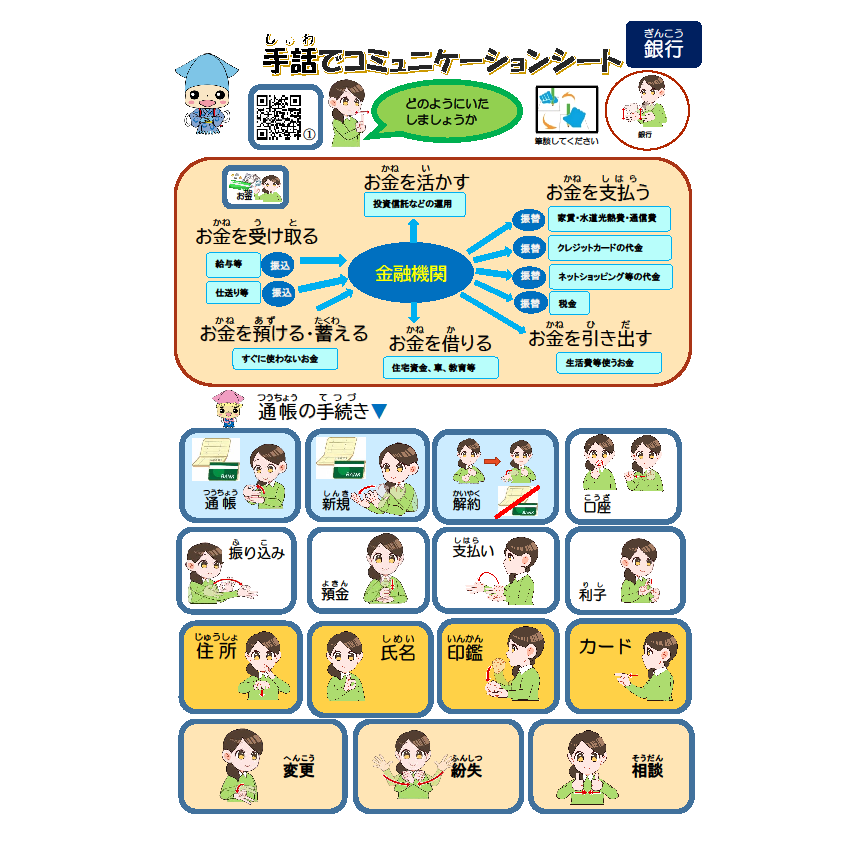 手話でコミュニケーションシート(銀行編)1