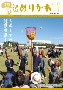 屋外で玉入れをしているお年寄りの写真が載った表紙の写真