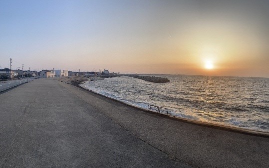 和田の浜の夕日