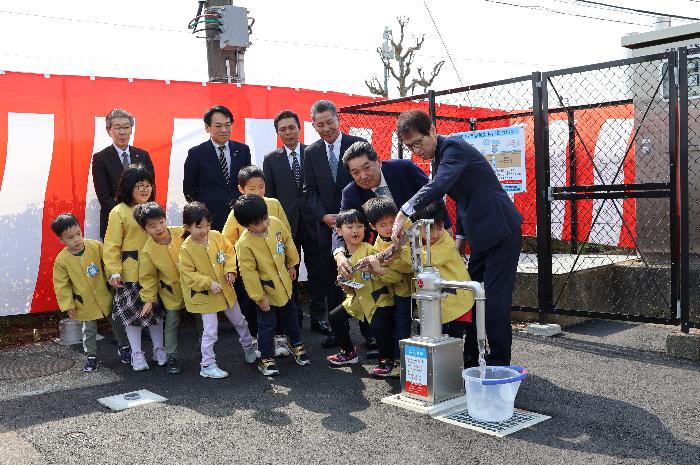 防災井戸の通水式