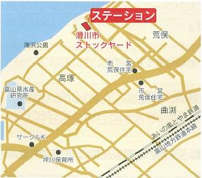 滑川市ストックヤードの案内地図の画像