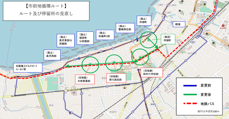 市街地循環ルート　変更内容