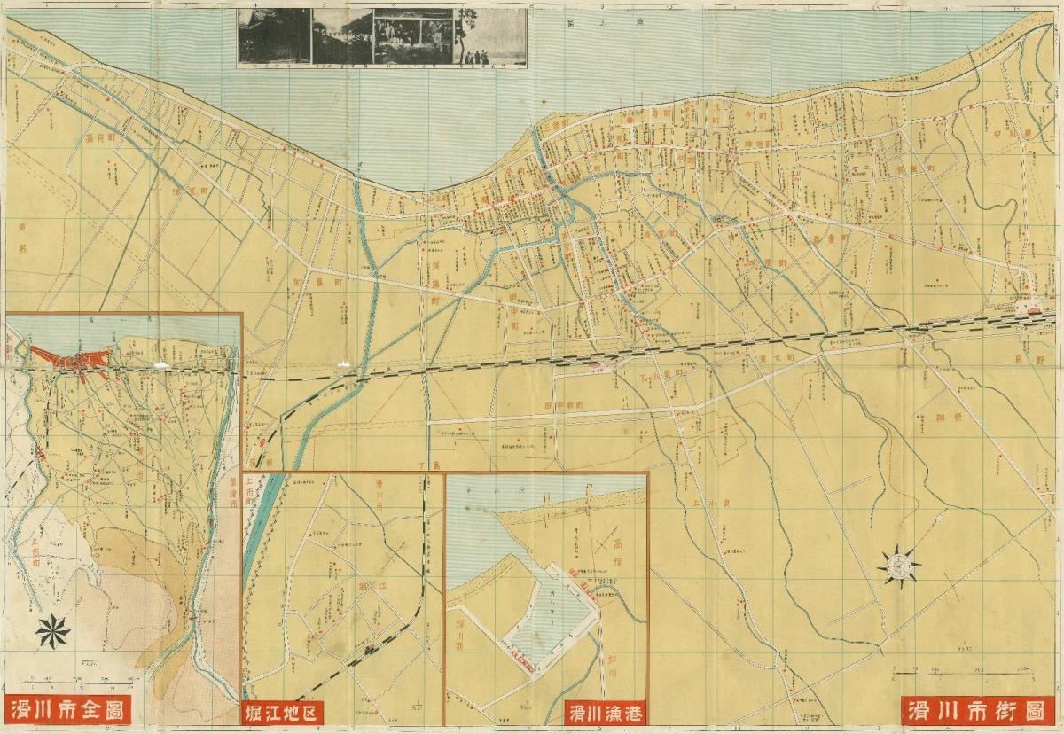 富山県滑川市全図が示された地図